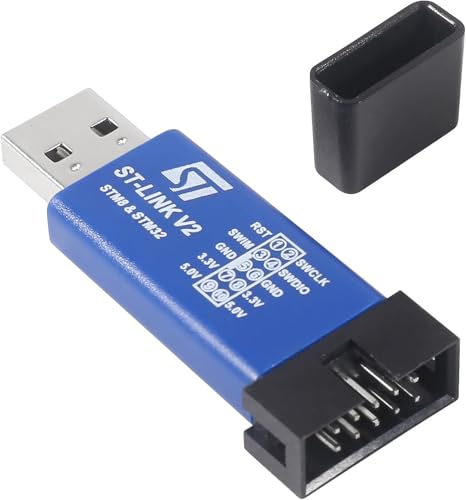 Image of ST Link V2 USB Programmer Debugger for STM8 STM32 with SWIM Interface 5V 3.3V Output and Aluminum Body Compatible with Rduino UNO Development Boards