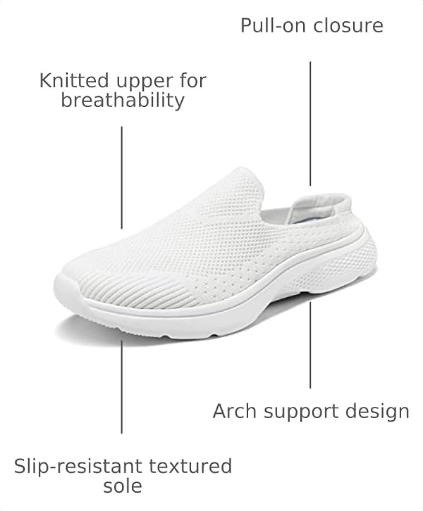 DREAM PAIRS Womens Slip On Lightweight Mules Sneakers,White,9 by DREAM PAIRS - Used condition - Image 3