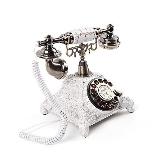 Audio GuestBook Telephone with Classic Retro Craftsmanship for Confessional Wedding Birthday Party Special Events (White)