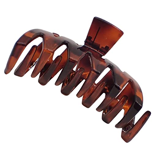 Topkids Accessories 8.5cm Black or Brown Tort Hair Claw Clip, Detail Hair Claw for Women & Girls, Thick Hair Claw Clip - Image 2