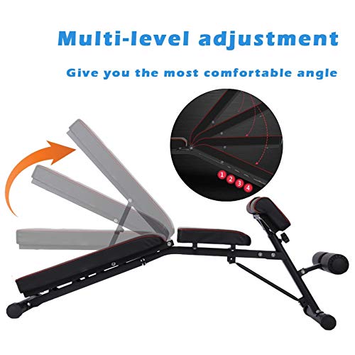 Adjustable Strength Training Bench, Weight Bench, Extension Bench for Multi-Position Workout (Black)