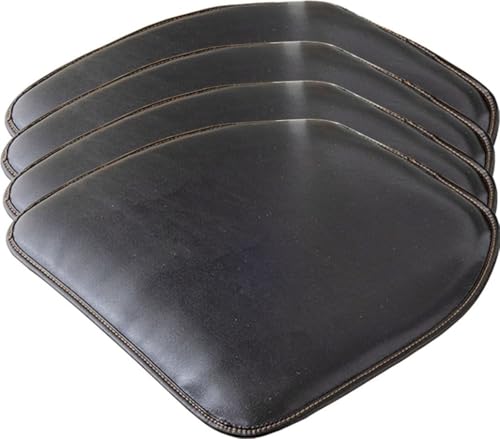 ponpfden Lot De 4 Galette De Chaise De Salle À Manger en Cuir, Coussins De Chaise De Cuisine en Forme De U Imperméables, Lot De 4 Coussins De Siège...