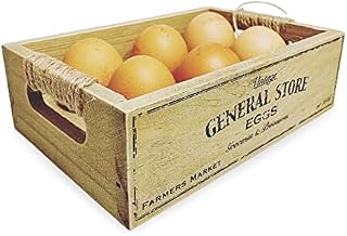 Wooden Egg Holder | Egg Storage Tray Holds 6 Eggs | Country Style Kitchen Inspired | Wooden Vintage Rustic Looking Egg Container | Egg Holder for a Modern Kitchen | Gift Idea For Family and Friends