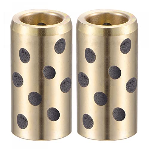 uxcell Sleeve Bearings 8mm Bore 12mm OD 30mm Length Wrapped Oilless Bushings Brass Graphite 2pcs