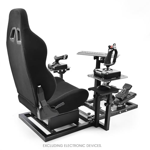 Marada G25 Universele cockpit voor vliegsimulatie met racestoel of racestuurstandaard, verstelbaar, compatibel met Thrustmaster HOTAS Warthog, Logitech G27 wielen, pedalen, gasklep, joystick niet - Afbeelding 6