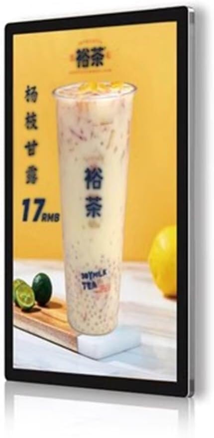 LoiYtrd Picture Frame Menu Board Sign LED Sign Advertising Display Board Wall Mounted Restaurant Advertising Backlit Light Frame(B-silver+black,80x100cm)