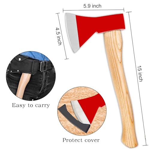 15-Chopping-Axe-with-Sheath-Small-Camping-Hatchet-Hand-Axe-for-Wood-Splitting-Outdoor-Bushcraft-Axe-Tools-for-Hiking-Gardening-with-Anti-Slip-Handle