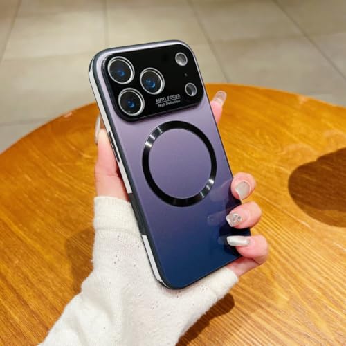 Coque magnétique iPhone 13 violet avec protection d'objectif en verre dégradé