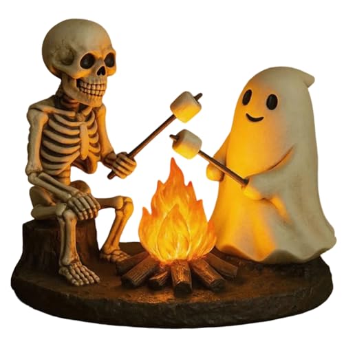 Tête de mort spectre lumineux Halloween résine artisanale - 2