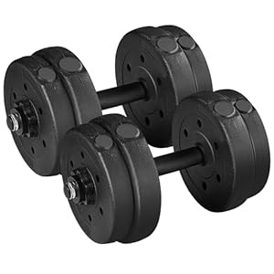 Yaheetech 30KG/25KG/20KG/15KG Adjustable Dumbbells Weight Lifting Training Set Dumbbells Set (sold as a pair) Home Gym Fitness for Men/Women