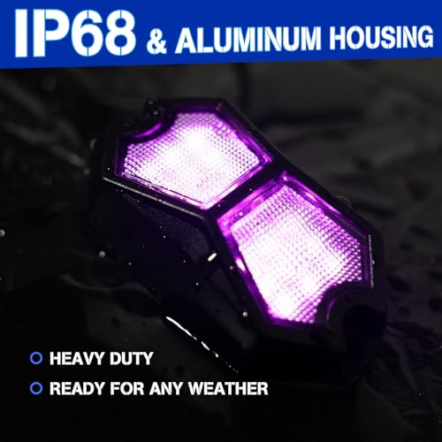 Led Rock Lights Morado Rosa 4 Pods 18 LEDs miniatura 3