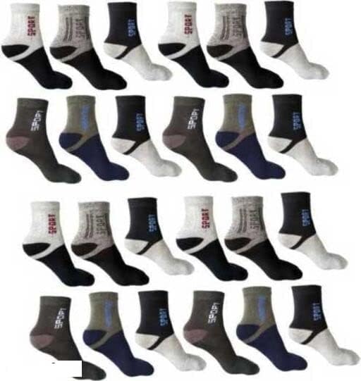 ™ 12 Pairs Sports Ankle Cotton Socks | Free Size| Breathable| Daily Use| Multicolor| 12 Pairs|-image-49