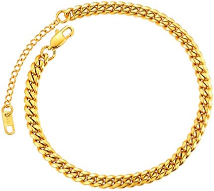Cuban Link Anklets for Women Stainless Chain Anklet Men Summer Feet Jewelry Foot Bracelet Gold Anklet
