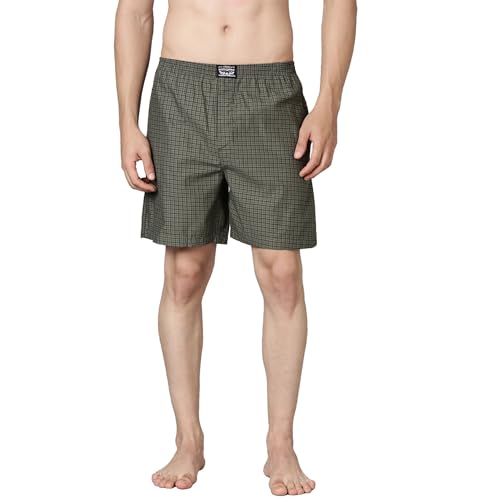Image of Levi's 024 Boxer Shorts for Men | 100% Poplin Cotton | Checked Men's Boxers | Durable & Breathable | Smooth Hand-Feel | Inner Elastic Waistband | Functional Fly | Relaxed Leg Opening | Pack of 1