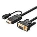 Active HDMI to VGA,Ugreen Active HDMI to VGA Adapter Cable with Micro USB for Charge Support 1080p 60Hz Compatible for Apple TV, Chromebook, Raspberry Pi, PC, Laptops, 6ft 2m