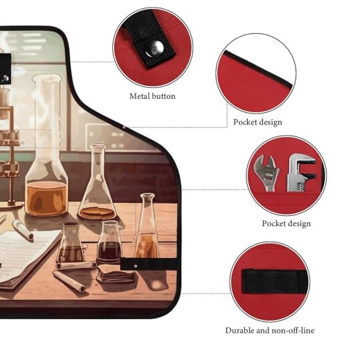 Delantal de trabajo ajustable con 8 bolsillos para hombres y mujeres miniatura 3