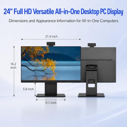 Image of 24 inch FHD All in One Desktop Computer, i7 CPU, 16GB RAM 512GB SSD, All-in-One 1920x1080 Display, HD Privacy Protection Webcam, WiFi 6 + BT 5.3, Win11 Home