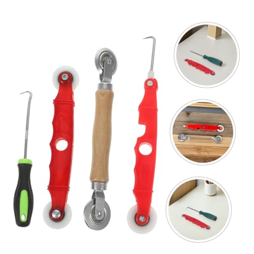 Miniatura 8 de Holidyoyo 4piezas Herramienta De Rodillo Para Pantallas De Ventanas Rodillos De Presión Para Reemplazo Y Reparación De Mosquiteras Incluye Rodillo Doble Cabezal Y Rueda De Madera Para Del Hogar