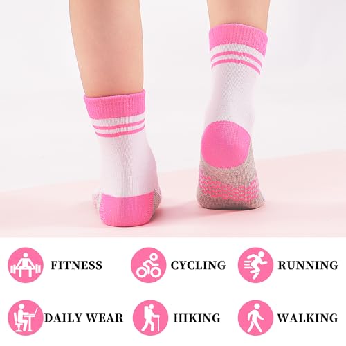 12 Pairs Girls Socks Kids Toddler Crew Socks Girls Athletic Sock Kid School Sock for 2-14 Years2