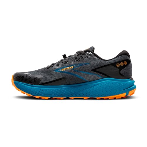 Brooks Brooks Men’s Divide 5 Trail Running Shoe - Ebony/Blue Sapphire/Orange - 9 Medium