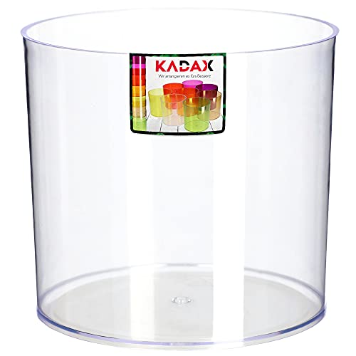 KADAX Pot de Fleurs en Plastique - 13 Couleurs - Pot Brillant en Forme cylindrique - Pot à Herbes - Vase à Fleurs - Pot de Fleurs - Diamètre : 14 cm - Transparent