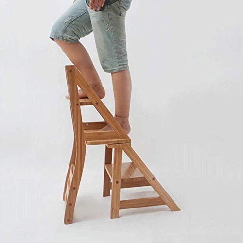 Taburete de escalada plegable y silla de escaleras de madera para hogar 3