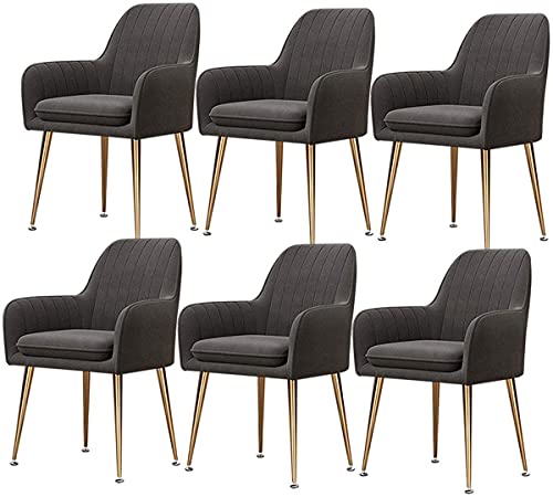 Kitchen Dining Chair Set Chairs for Dining Room Set of 6 Dining Chairs Armchairs Upholstered Seat with Backrest Metal Legs Home Office Lounge Living Roo (B-One Size)
