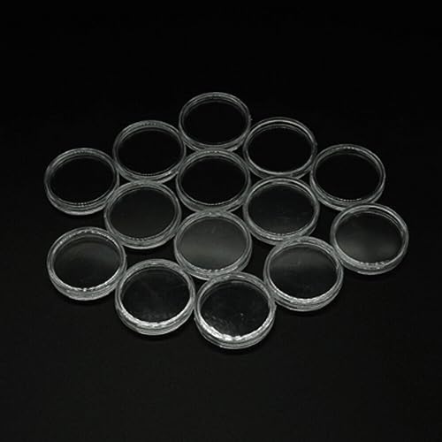 Contenedor plástico transparente para monedas 21mm 300 piezas miniatura 5
