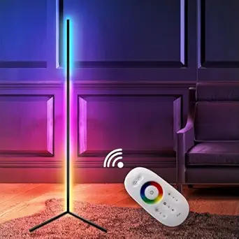 EVVIX LED Floor Lamp, Modern Minimalist Floor Lamp, Dimmable Standing Lamp with Remote Control, 3 Color Temperatures Corner Lamp, Corner Lamp for Living Room