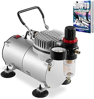 PointZero 1/5 HP Airbrush Compressor with Regulator, Gauge and Water Trap - Quiet
