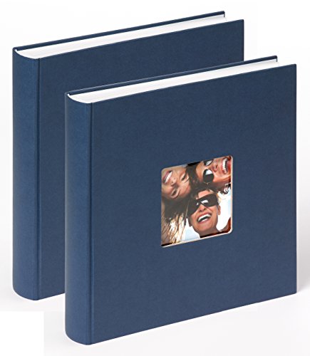 walther design Fotoalbum blau 30 x 30 cm mit Cover-Ausstanzung, Doppelpack, Fun FA-208-LD – Ansicht 1