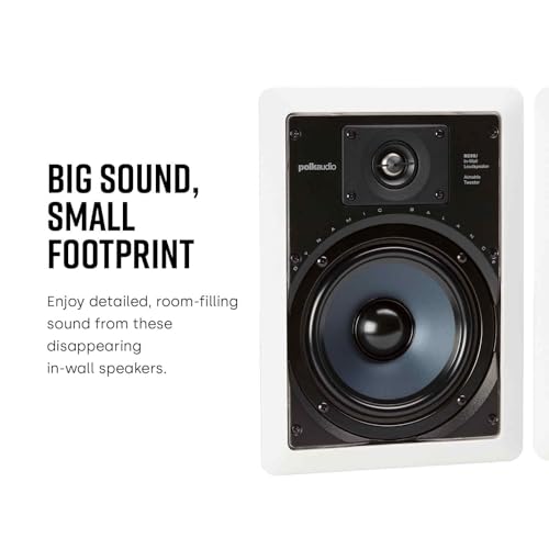 Polk Audio RC65i 2-Way Premium in-Wall 6.5 Speakers, Rectangular Indoor Speakers, Perfect for Damp and Humid Indoor Placement - Bath, Kitchen, Covered Porches (White, Paintable Grille), 1 Pair by Polk Audio - Image 2