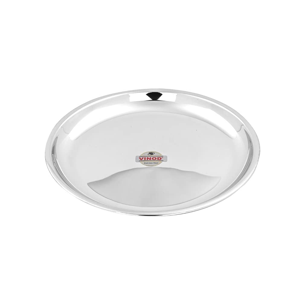 Vinod Stainless Steel China Serving Dish, Diameter 22 cm, Smokey Grey, Small (VINODCHINADISH226) - Set of 6 Pieces