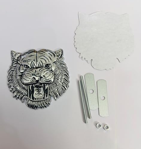 Image of Emblems for Car & Bike Metal Lo.go and Grill Me.tal Lo.go, Auto Accessories for Car Emblem 3D Badge Auto Racing Sport Sticker Grand Tourer Decal. (Big Chrome Lion Grill Logo)