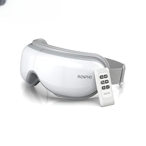 Renpho RF-EM001R-WH, Renpho Eyeris 1 Eye Massager With Heat And Vibration, Remote Control and Rechargeable.