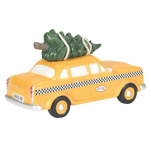 Department 56 6013405 Christmas In The City Village Accessories Hailing A Christmas Cab Figurine- New York Yellow Taxi Cab thumb #4