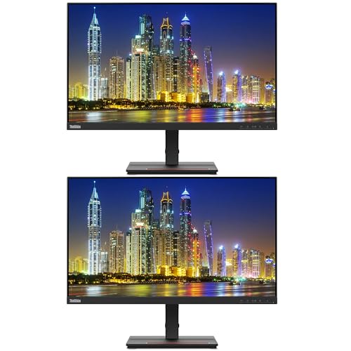 Image of Lenovo ThinkVision S24e-20 23.8 inch Full HD WLED LCD Monitor 2-Pack Bundle with 250 Nit Brightness, FreeSync, 1920 x 1080, Vertical Alignment, HDMI-VGA, Raven Black