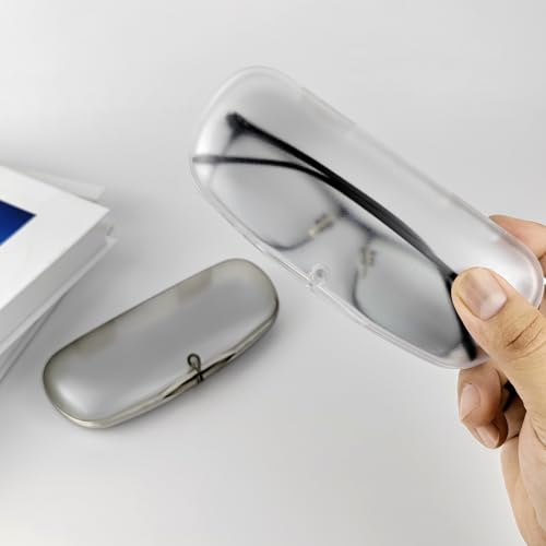 Image of Hard Shell Glasses Cases, Frosted Translucent Eyeglasses Case For Women,Glasses Case With Magnetic Closure