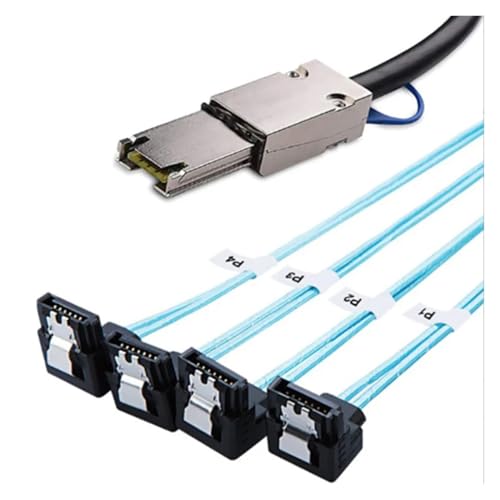 Adaptador cable divisor disco duro 0.5m SFF-8088 a SATA miniatura 5