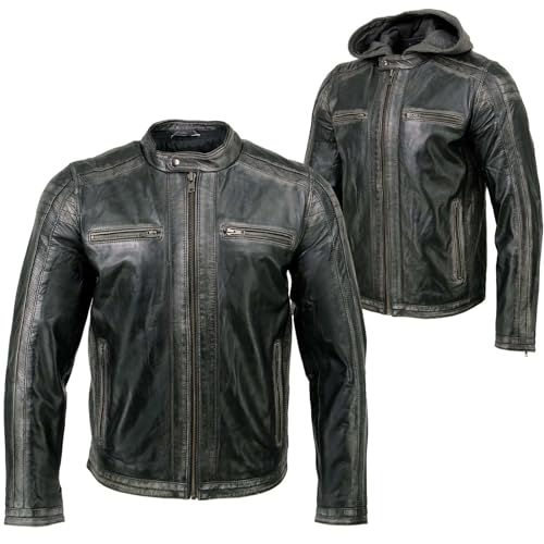 Milwaukee Leather Premium Men's Leather Fashion Casual Jackets and Coats with Hoodie | SFM2