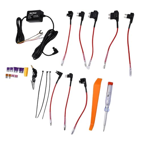 Tomantery Kit de Cableado de Cámara de Salpicadero, Fuente de Alimentación Estable de 5V 2,5a para Vigilancia de Estacionamiento las 24 Horas, Apto para Casi Todos los Dispositivos USB Tipo C de Coche
