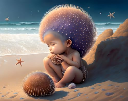Poster A Little Boy aux cheveux pointus 50x70 cm pour décoration murale