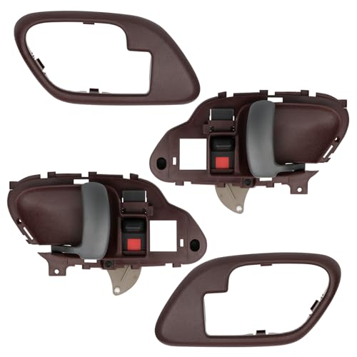 APPERFiT Interior Door Handle w/Bezel Kit (Red) Compatible with 1995-2002 Chevy Chevy GMC Truck...