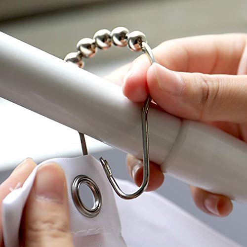 24 Pack Shower Curtain Hooks, Rustproof Shower Curtains Rings, Stainless Steel Shower Curtain Hooks Hanger For Bathroom Shower Curtain Liner Rod, Heavy Duty Roller Glide Hanger Bath Drape Loop #TOP4