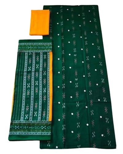 Image of Odisha Sambalpuri Handloom Woman's Pure Cotton Handloom Dress Material With Dupatta Bottom Wear 3 Pic Set Sambalpuri dress material Unstitched