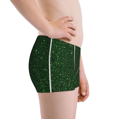 Boys' Cotton Boxer Brief Soft Underwear-Emerald Green Sparkling2