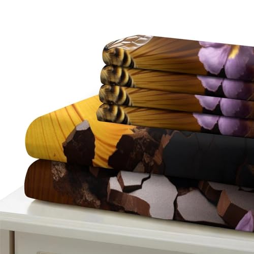 Parure de lit avec fermeture éclair housse de couette 3D insectes microfibre double - 6