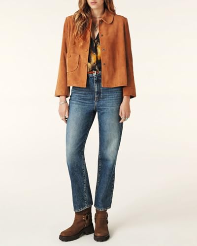 Women's Faux Suede Jacket Long Sleeve Snap Button Casual Outfits Open Front Turn Down Collar Outwear Jackets2