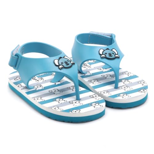 Image of Duosoft Kids Flip Flop Sandals with Bear Motif, Slippers for Baby Girl and Baby Boy, Indoor and Outdoor Slipper for Kids with Strap (K-401)