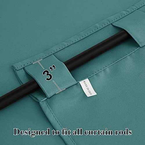 Image of RYB HOME Window Treatment Panels for Bedroom, Blackout Drapes for School Dorm Office Baby Nursery Sun Room Garage, Sunlight Block for Energy Saving, Width 42-inch x Length 72 inch, Teal, 2 Pieces